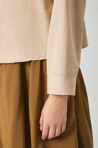 Oversized Short Shirt Camel - 12