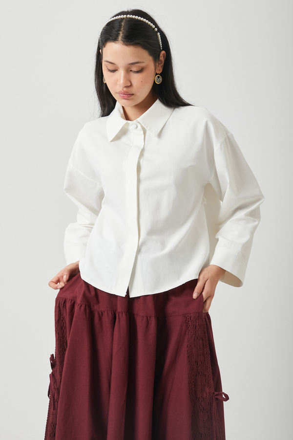 Oversized Short Shirt White - 5