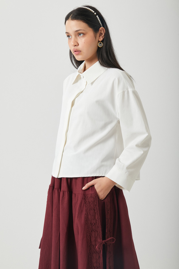 Oversized Short Shirt White - 7