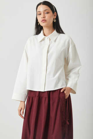 Oversized Short Shirt White - 1