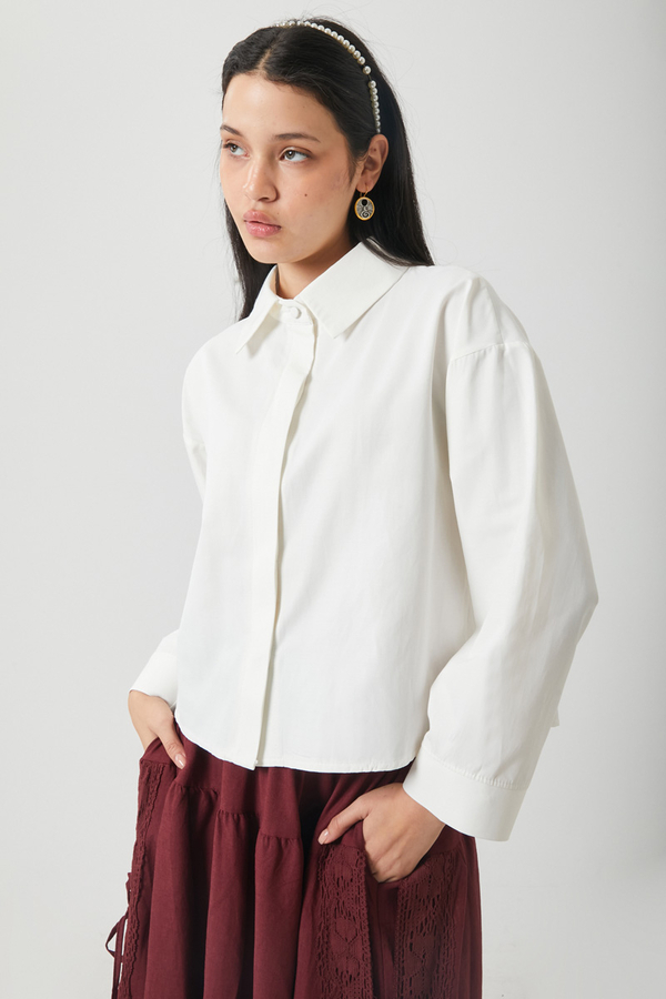 Oversized Short Shirt White - 3