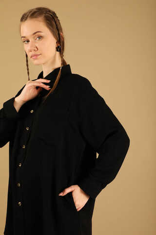 Oversizee Gömlek Siyah - 4