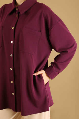 Oversize Shirt Claret Red - 4