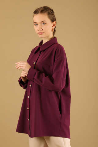 Oversize Shirt Claret Red - 1