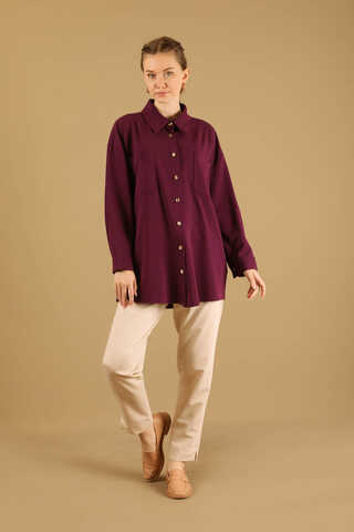Oversize Shirt Claret Red - 2