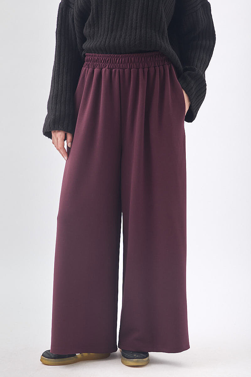 Modal Geniş Pantolon Bordo - 4