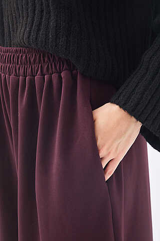 Modal Geniş Pantolon Bordo - 3