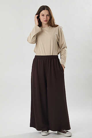 Oysho Geniş Pantolon Kahve - 1