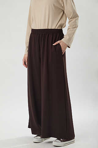 Oysho Geniş Pantolon Kahve - 2