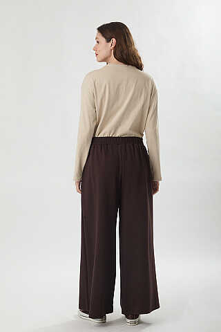 Oysho Geniş Pantolon Kahve - 3