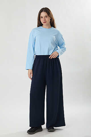 Oysho Geniş Pantolon Lacivert - 1