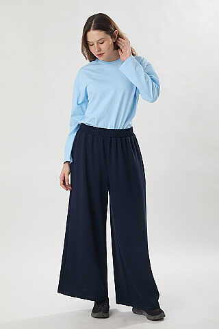 Oysho Geniş Pantolon Lacivert - 2