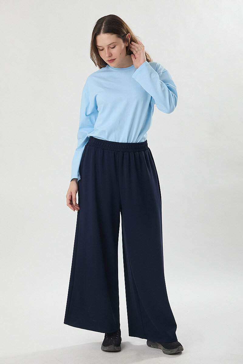 Oysho Geniş Pantolon Lacivert - 2
