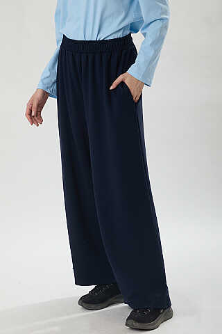 Oysho Geniş Pantolon Lacivert - 3