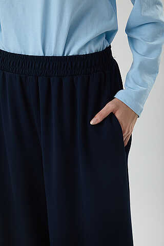 Oysho Geniş Pantolon Lacivert - 4