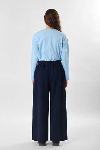 Oysho Geniş Pantolon Lacivert - 6