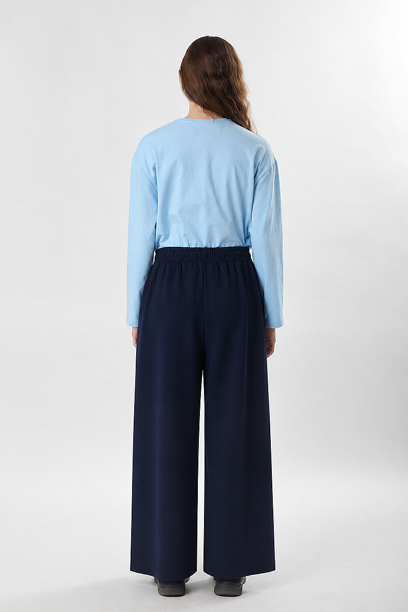 Oysho Geniş Pantolon Lacivert - 6