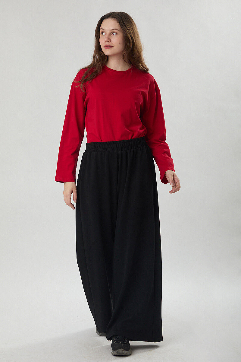 Oysho Geniş Pantolon Siyah - 4