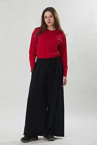 Oysho Geniş Pantolon Siyah - 5