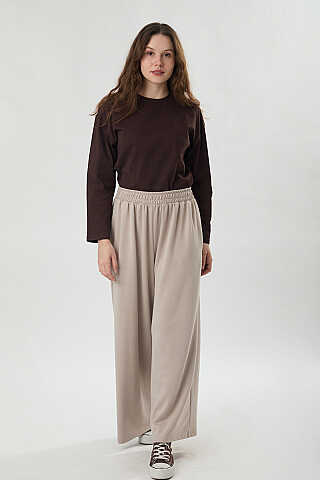 Oysho Geniş Pantolon Taş - 3