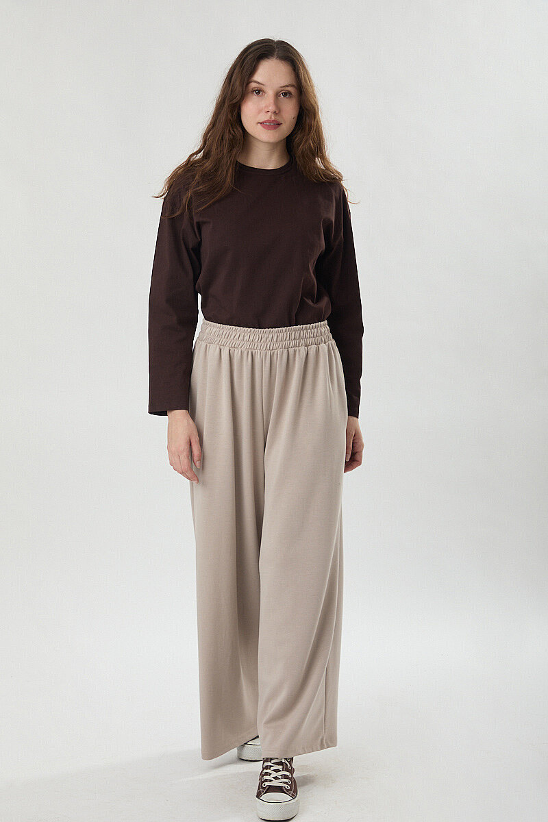 Oysho Geniş Pantolon Taş - 3