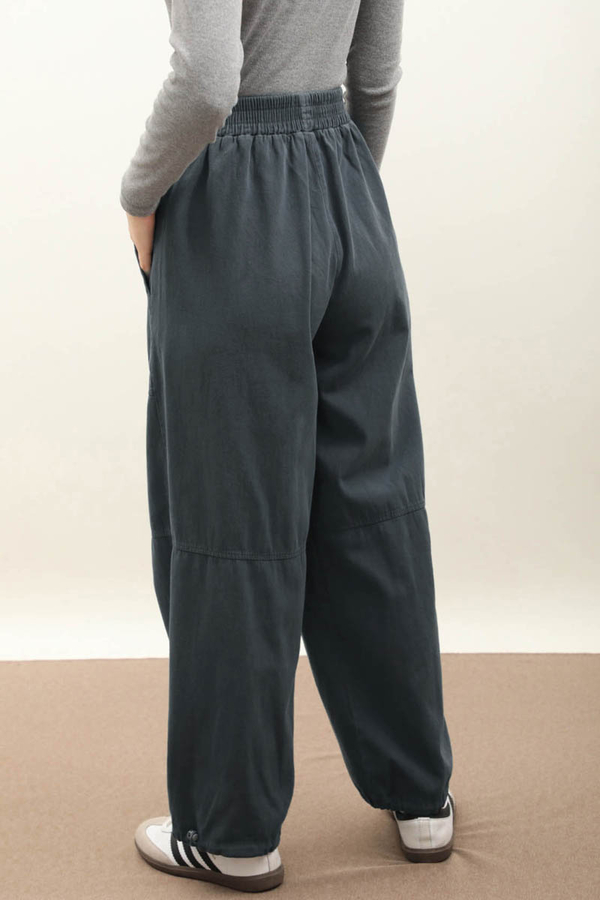 Paçası Lastikli Bol Pantolon Antrasit - 7