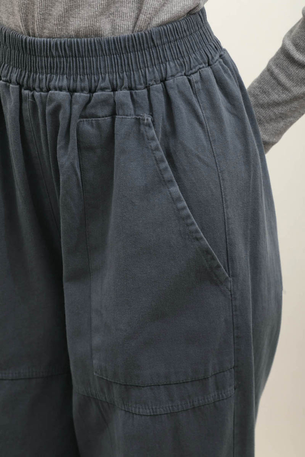 Paçası Lastikli Bol Pantolon Antrasit - 4