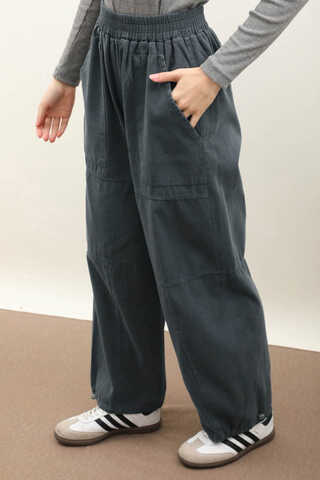 Paçası Lastikli Bol Pantolon Antrasit - 3
