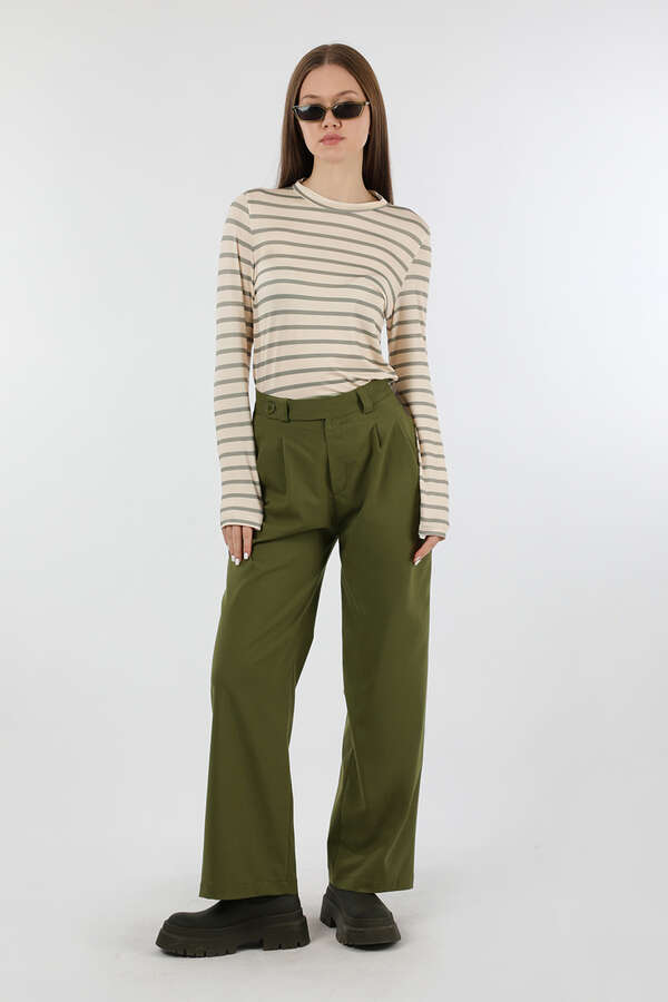 Palazzo Trousers Khaki - 1