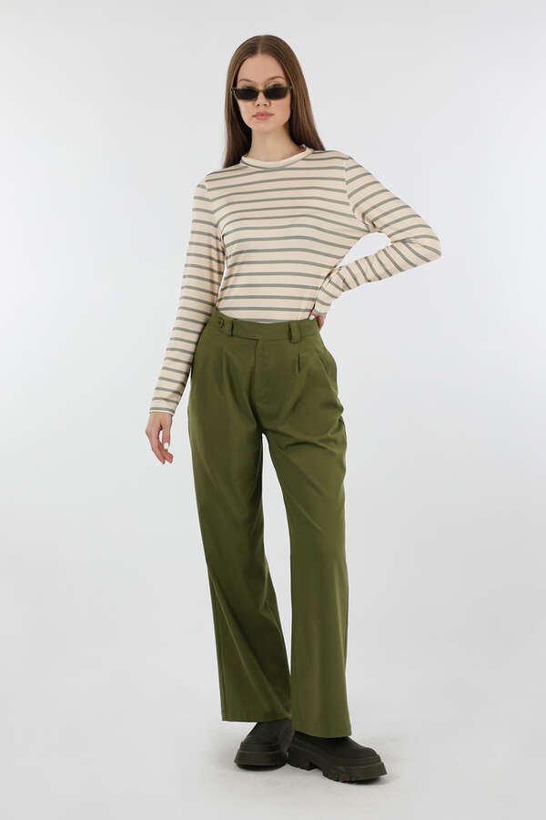 Palazzo Trousers Khaki - 3