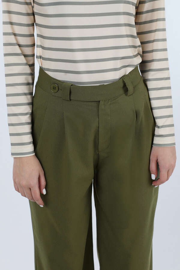 Palazzo Trousers Khaki - 4