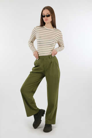 Palazzo Trousers Khaki - 5