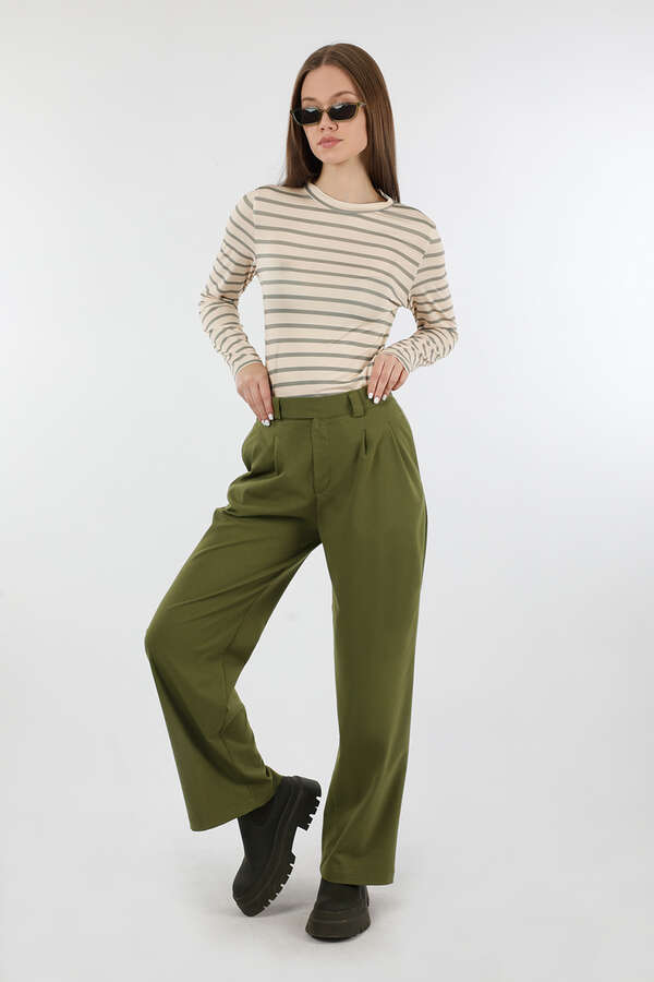 Palazzo Trousers Khaki - 5