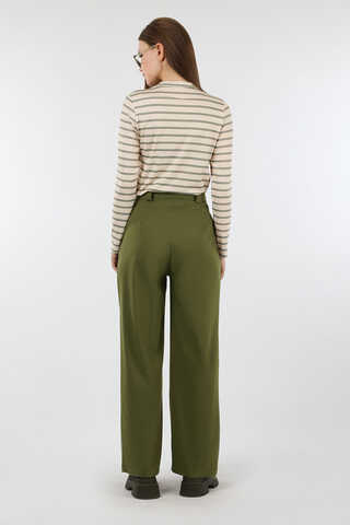 Palazzo Trousers Khaki - 6