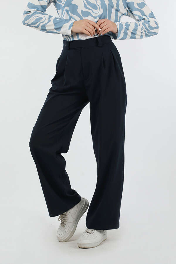 Palazzo Trousers Navy Blue - 2