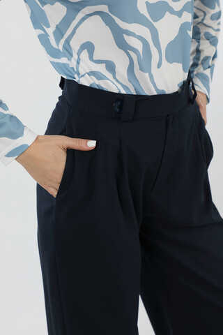 Palazzo Trousers Navy Blue - 4