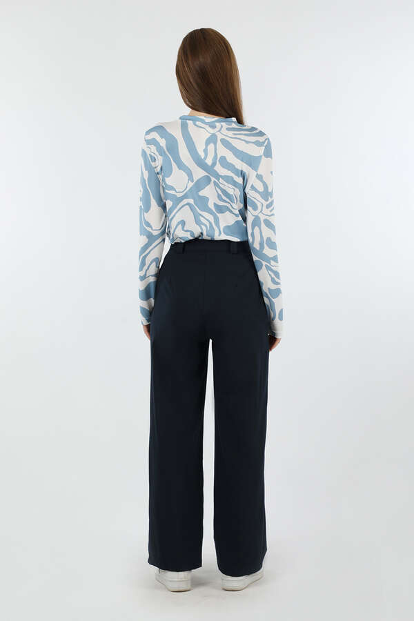 Palazzo Trousers Navy Blue - 6