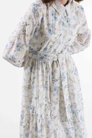 Pamuk Flower Elbise Mavi - 4