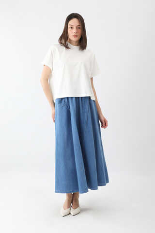 Pamuklu Kısa Kollu Tişört Beyaz - 2