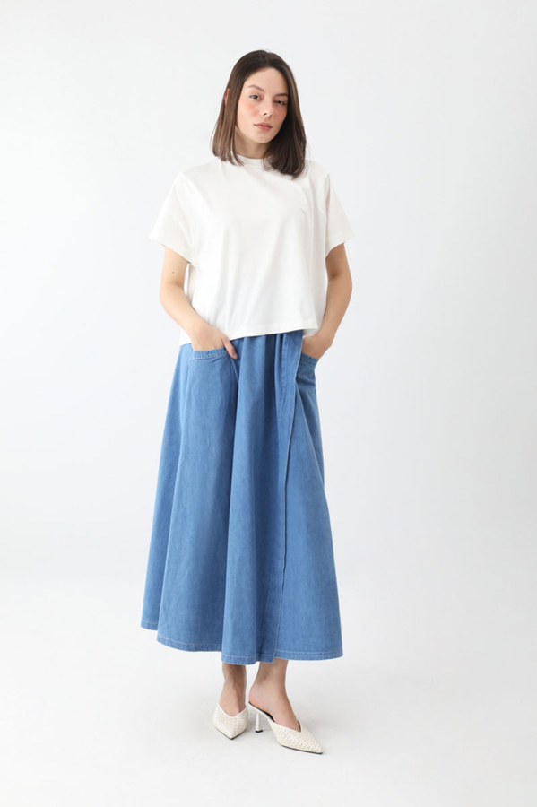 Pamuklu Kısa Kollu Tişört Beyaz - 1