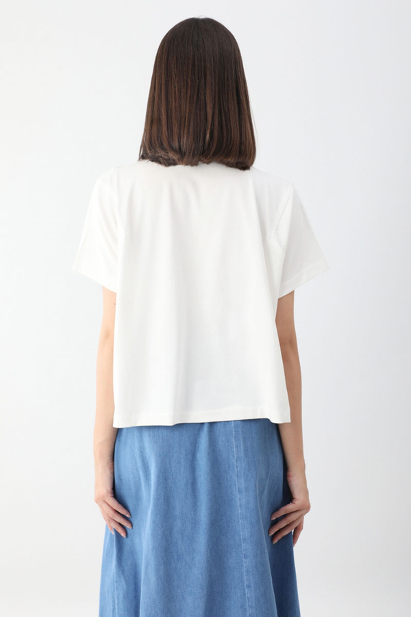Pamuklu Kısa Kollu Tişört Beyaz - 9