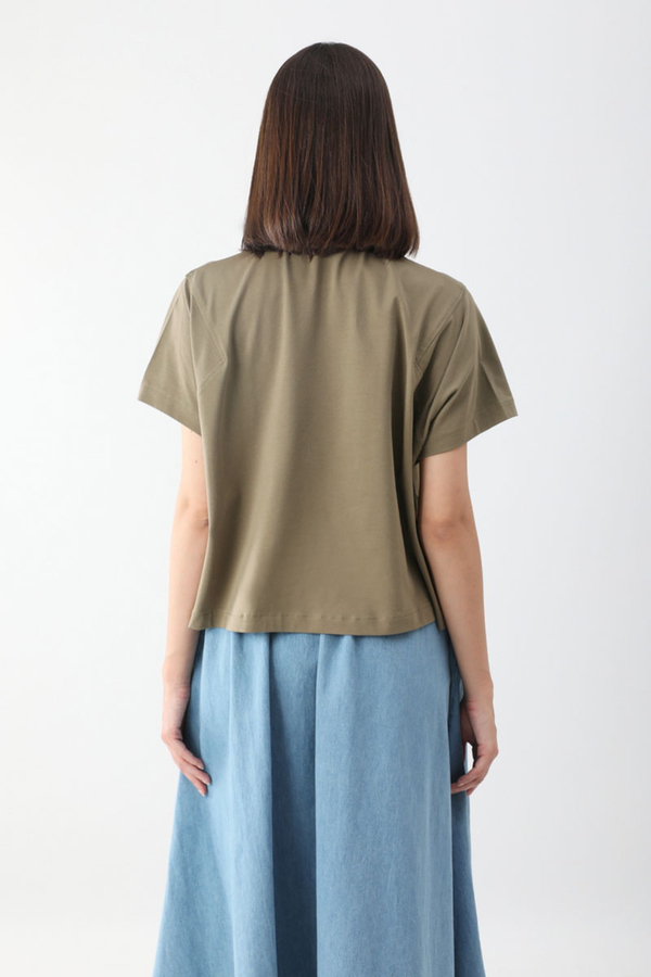 Pamuklu Kısa Kollu Tişört Haki - 7