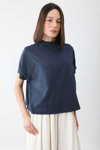 Pamuklu Kısa Kollu Tişört Lacivert - 6