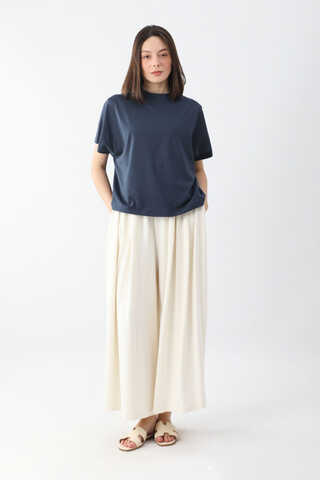 Pamuklu Kısa Kollu Tişört Lacivert - 3