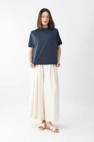 Pamuklu Kısa Kollu Tişört Lacivert - 4