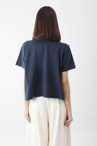 Pamuklu Kısa Kollu Tişört Lacivert - 8