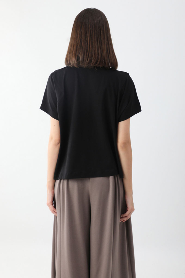 Pamuklu Kısa Kollu Tişört Siyah - 6