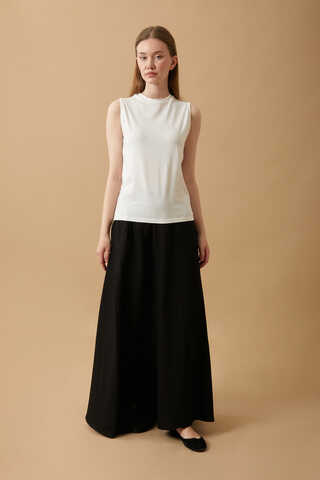 Pamuklu Sıfır Kollu Body Beyaz - 2