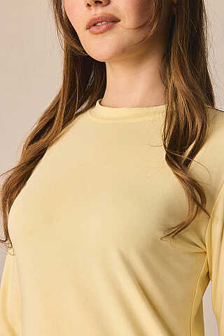 Pamuklu Uzun Kollu Body Açık Sarı - 2