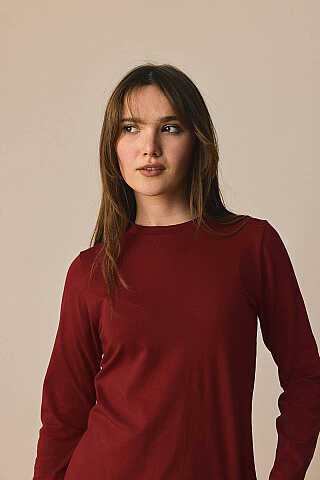 Pamuklu Uzun Kollu Body Bordo - 6